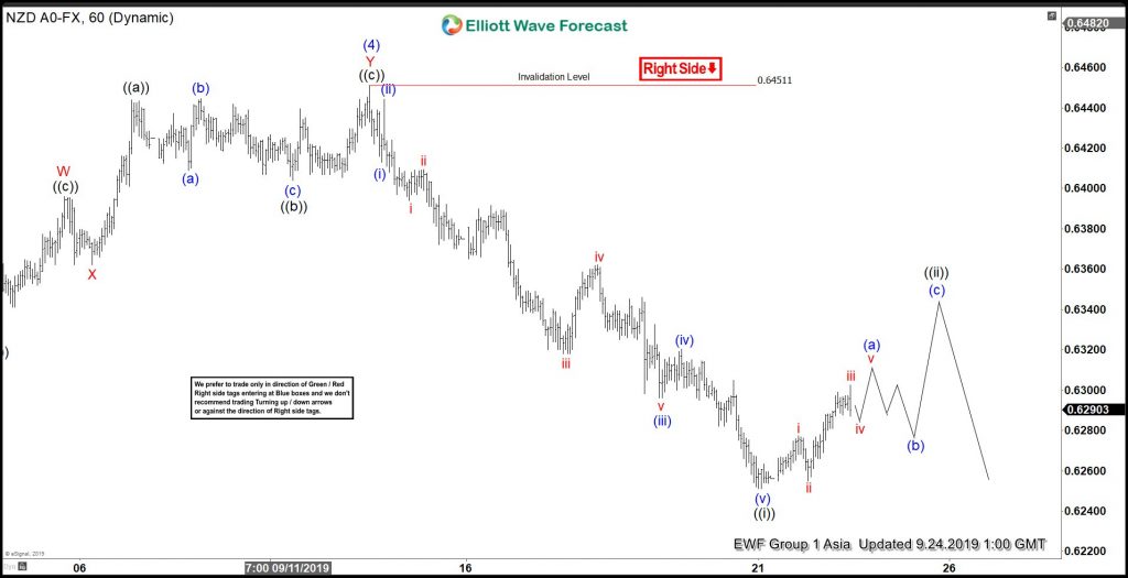 NZDUSD 1 Hour Elliott Wave Outlook