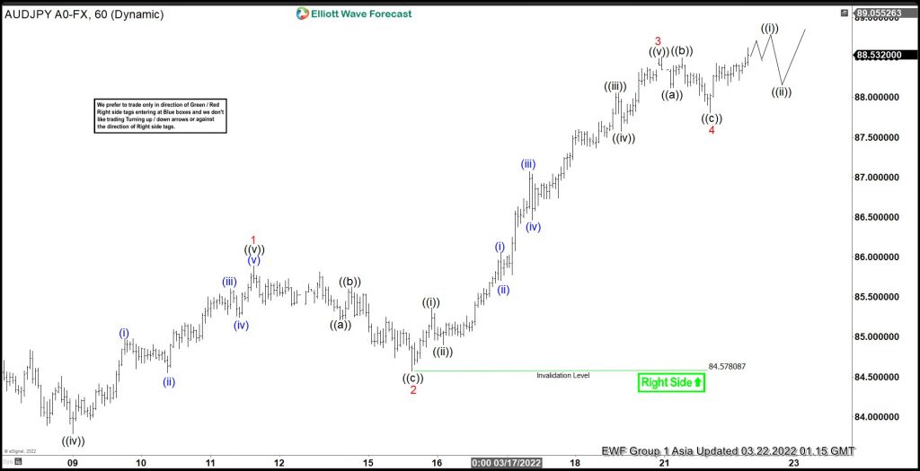 Elliott Wave View: AUDJPY Starts a New Bullish Cycle