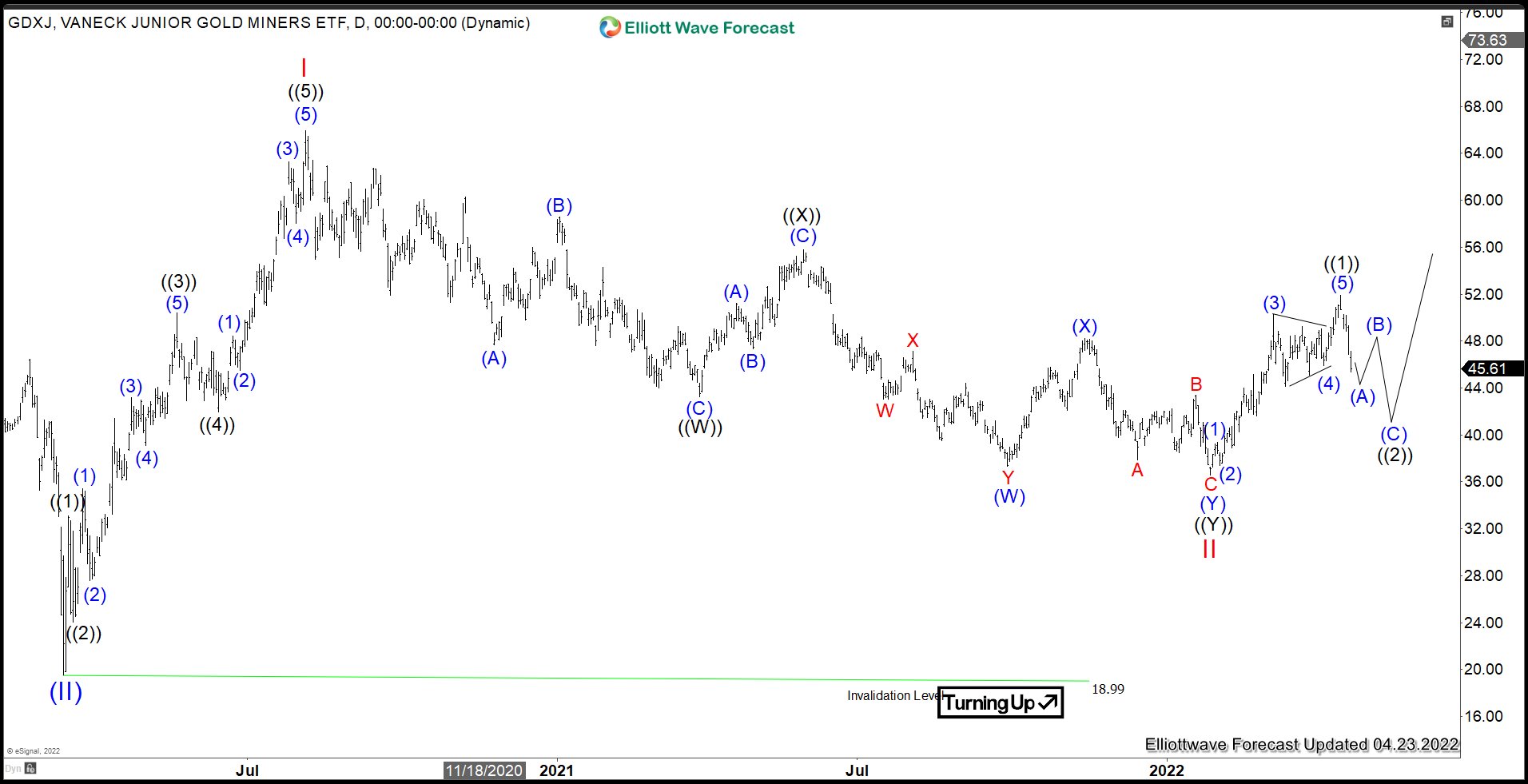 Junior Gold Miners (GDXJ) Correction In Progress