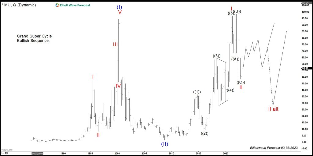 Quarterly Micron Technology Elliott Wave Chart