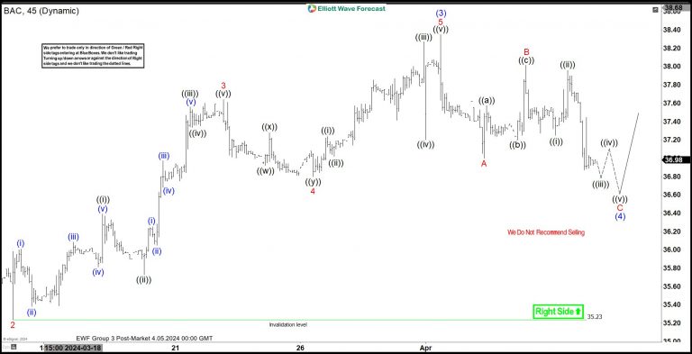 Bank of America (BAC) Near Support Area