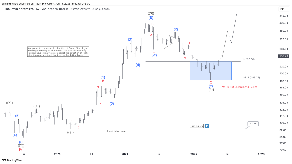 Hindustan Copper Elliott Wave: Blue Box Support Delivers Another Bullish Reversal